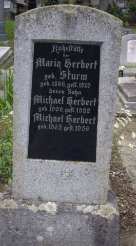 Herbert Michael 1865-1956 Sturm Maria 1886-1919 Grabstein